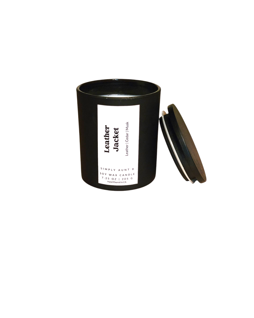 Leather Jacket - 7.25oz. Matte Black Glass Soy Candle
